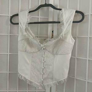 White corset tank